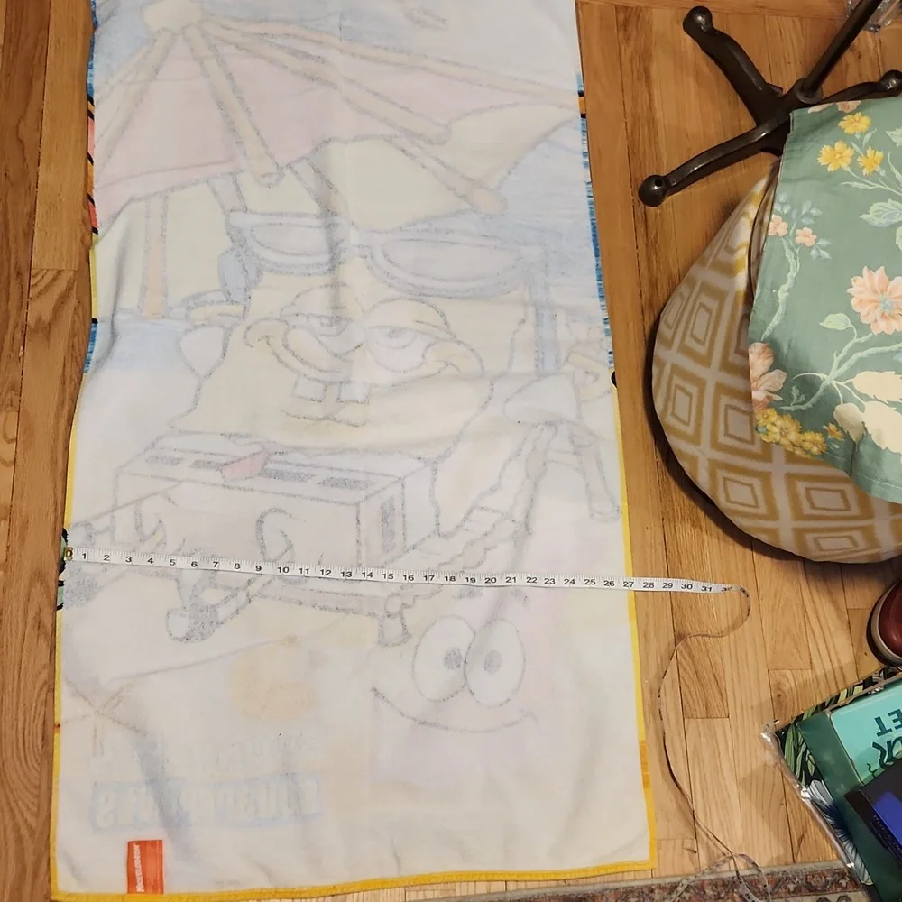 Vintage Nickelodeon Spongebob Squarepants Beach Towel 2003 Summer Vacation Swim